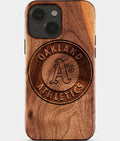 Eco-friendly Oakland Athletics iPhone 15 Case - Carved Wood Custom Oakland Athletics Gift For Him - Monogrammed Personalized iPhone 15 Cover By Aldergrove & Oak