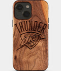 Eco-friendly OKC Thunder iPhone 15 Case - Carved Wood Custom OKC Thunder Gift For Him - Monogrammed Personalized iPhone 15 Cover By Aldergrove & Oak