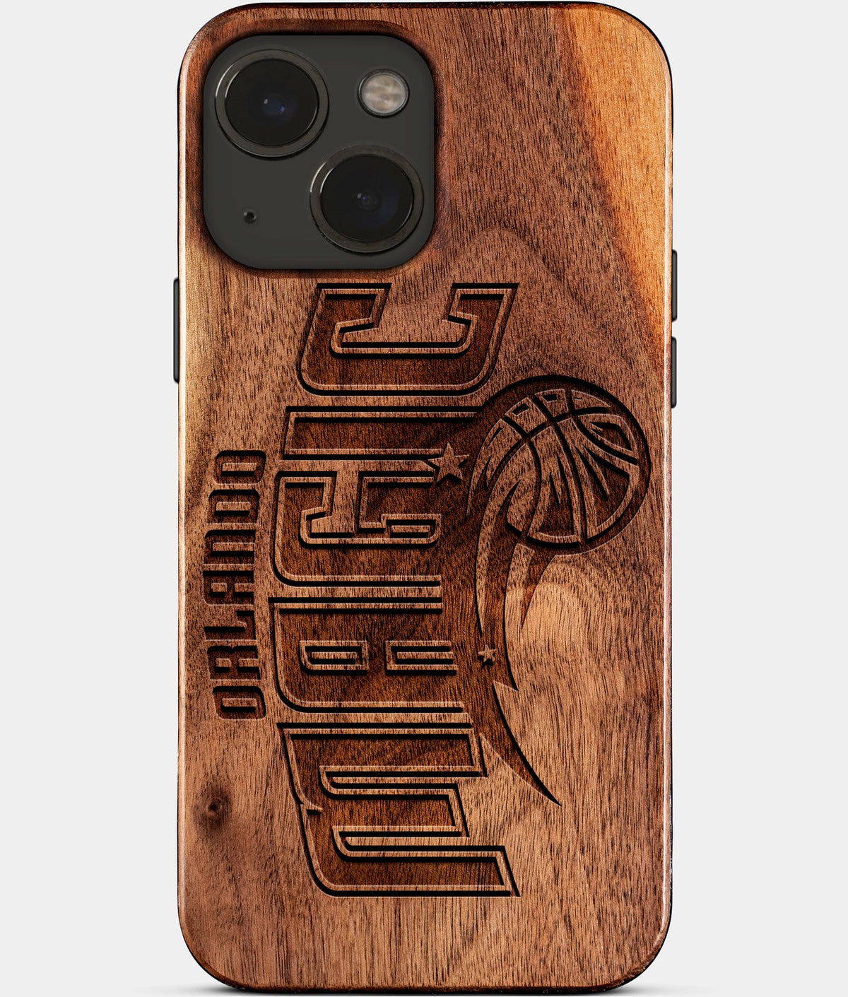 Eco-friendly Orlando Magic iPhone 15 Case - Carved Wood Custom Orlando Magic Gift For Him - Monogrammed Personalized iPhone 15 Cover By Aldergrove & Oak