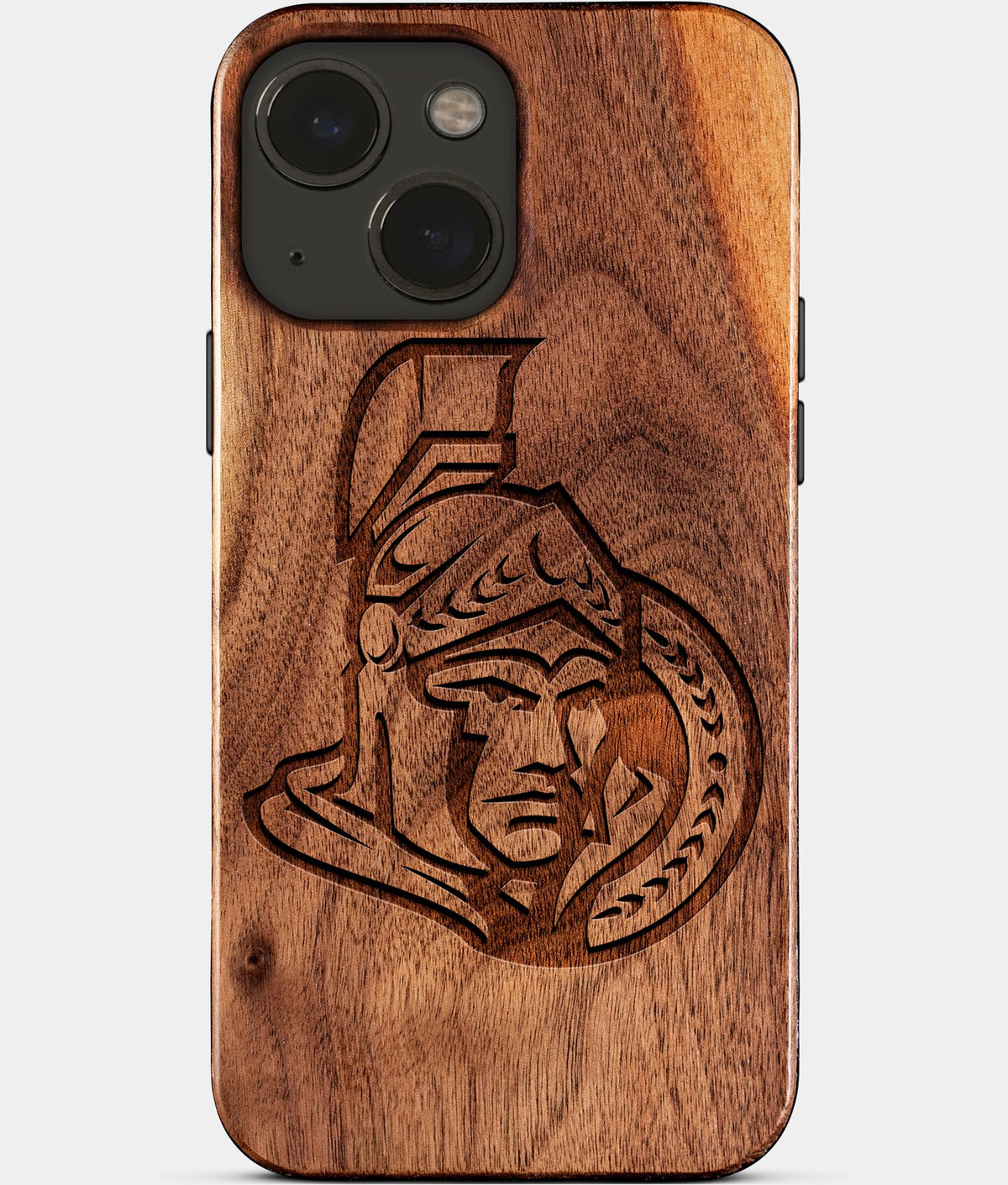 Eco-friendly Ottawa Senators iPhone 15 Case - Carved Wood Custom Ottawa Senators Gift For Him - Monogrammed Personalized iPhone 15 Cover By Aldergrove & Oak