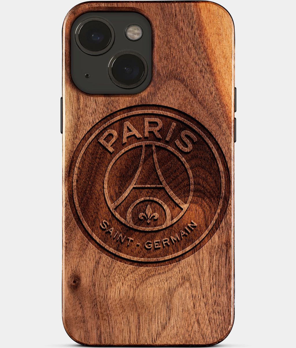 Eco-friendly Paris Saint Germain FC iPhone 15 Case - Carved Wood Custom Paris Saint Germain FC Gift For Him - Monogrammed Personalized iPhone 15 Cover By Aldergrove & Oak