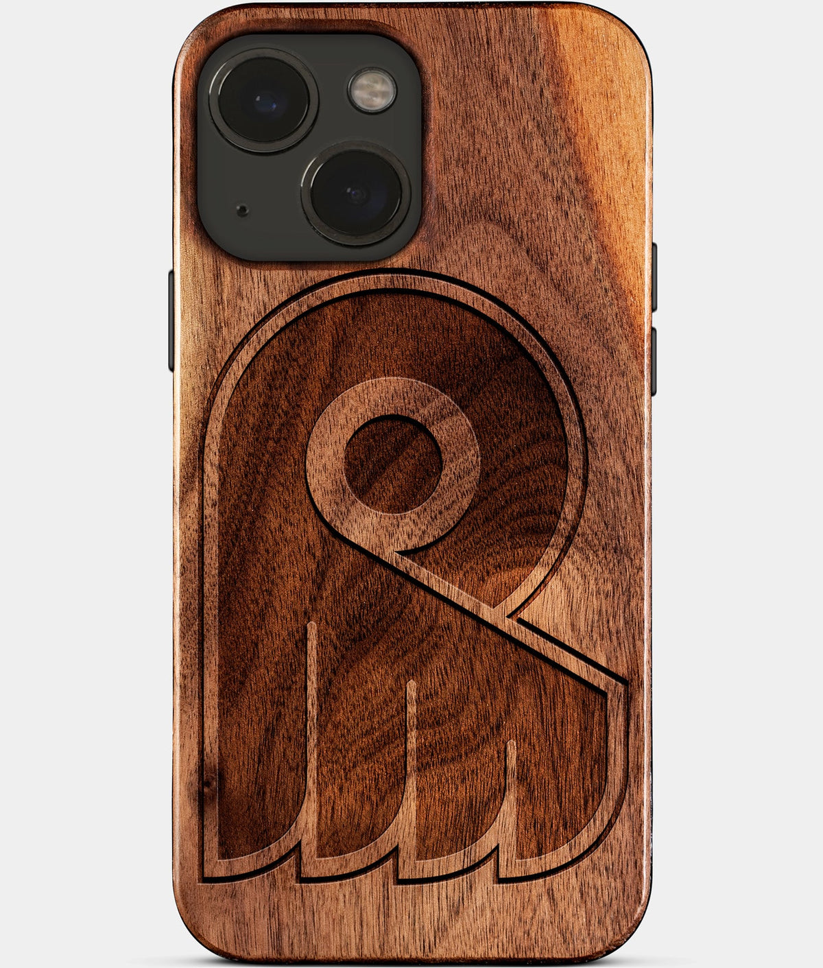 Eco-friendly Philadelphia Flyers iPhone 15 Case - Carved Wood Custom Philadelphia Flyers Gift For Him - Monogrammed Personalized iPhone 15 Cover By Aldergrove & Oak