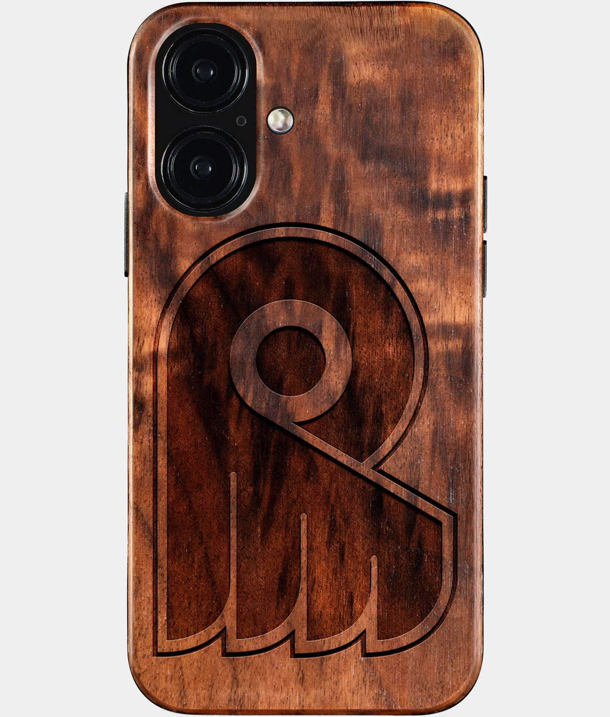 Eco-friendly Philadelphia Flyers iPhone 16 Case - Carved Wood Custom Philadelphia Flyers Gift For Him - Monogrammed Personalized iPhone 16 Cover By Aldergrove & Oak