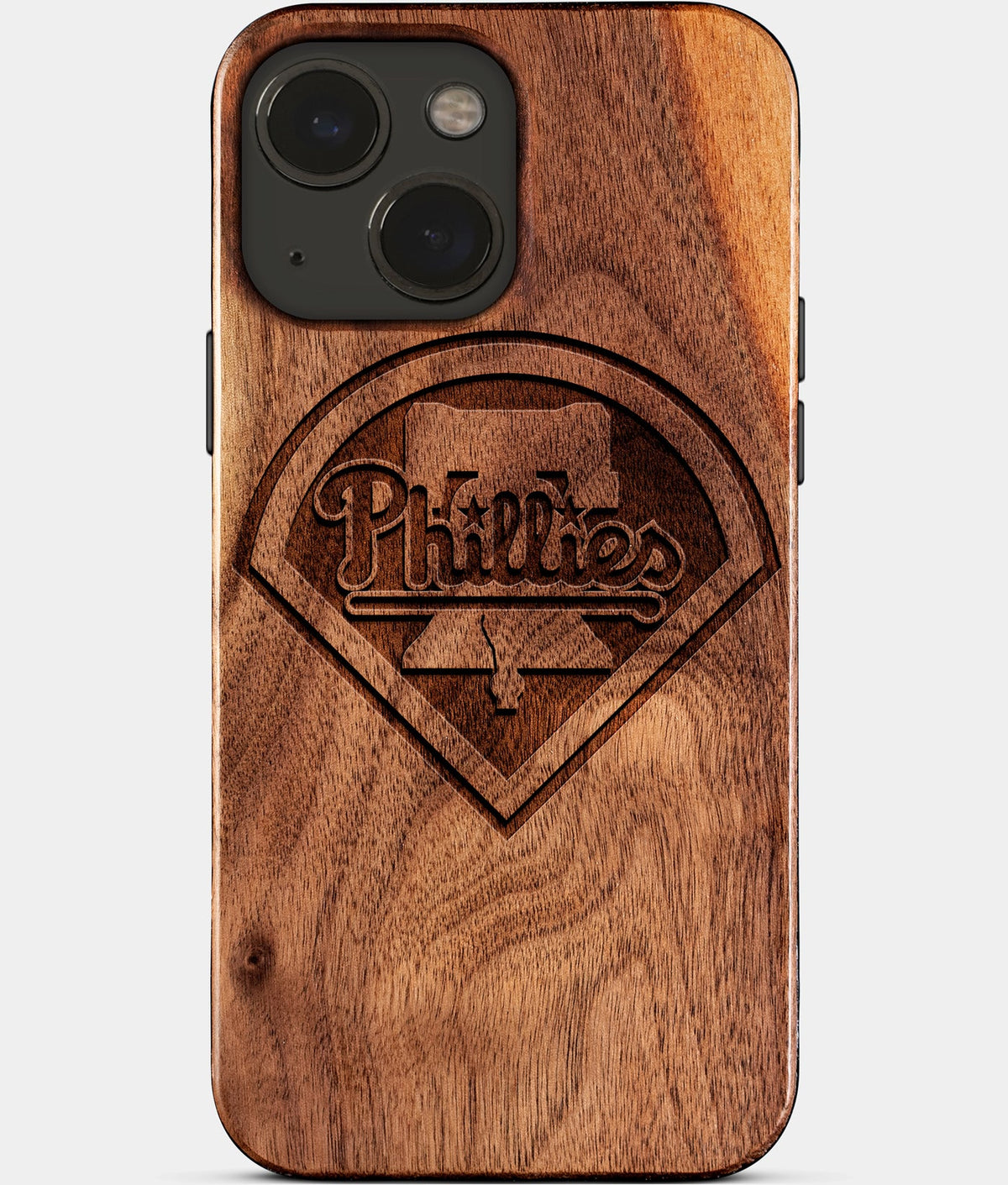 Eco-friendly Philadelphia Phillies iPhone 15 Case - Carved Wood Custom Philadelphia Phillies Gift For Him - Monogrammed Personalized iPhone 15 Cover By Aldergrove & Oak