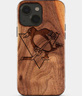Eco-friendly Pittsburgh Penguins iPhone 15 Case - Carved Wood Custom Pittsburgh Penguins Gift For Him - Monogrammed Personalized iPhone 15 Cover By Aldergrove & Oak