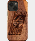 Eco-friendly Portland Trail Blazers iPhone 15 Case - Carved Wood Custom Portland Trail Blazers Gift For Him - Monogrammed Personalized iPhone 15 Cover By Aldergrove & Oak