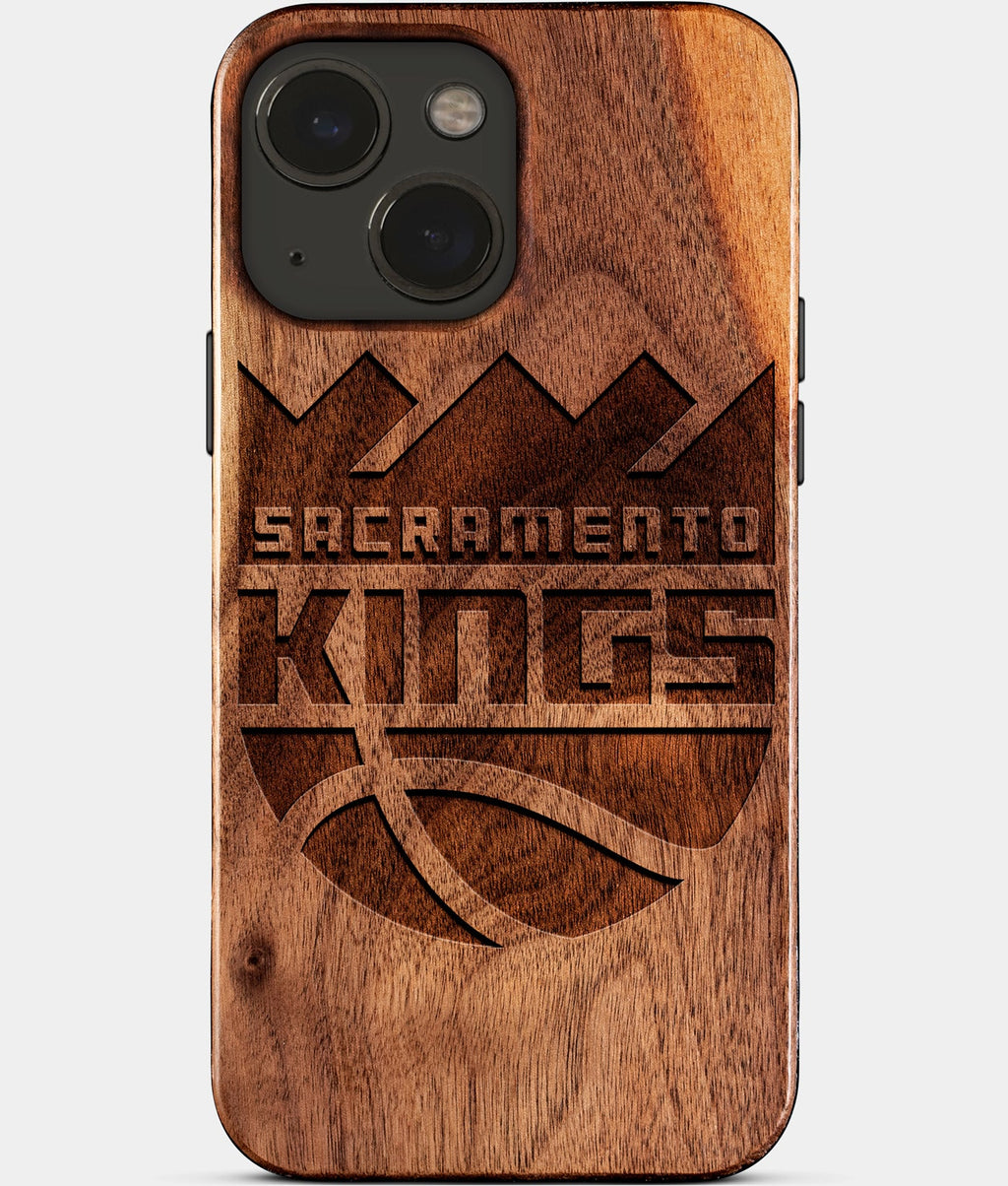 Eco-friendly Sacramento Kings iPhone 15 Case - Carved Wood Custom Sacramento Kings Gift For Him - Monogrammed Personalized iPhone 15 Cover By Aldergrove & Oak