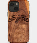 Eco-friendly San Antonio Spurs iPhone 15 Case - Carved Wood Custom San Antonio Spurs Gift For Him - Monogrammed Personalized iPhone 15 Cover By Aldergrove & Oak