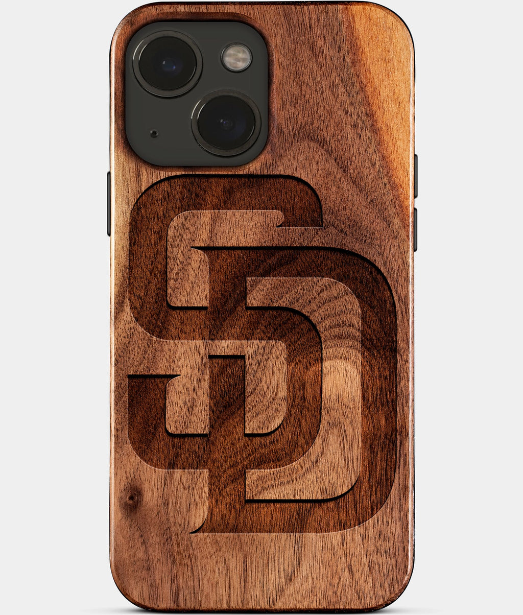 Eco-friendly San Diego Padres iPhone 15 Case - Carved Wood Custom San Diego Padres Gift For Him - Monogrammed Personalized iPhone 15 Cover By Aldergrove & Oak
