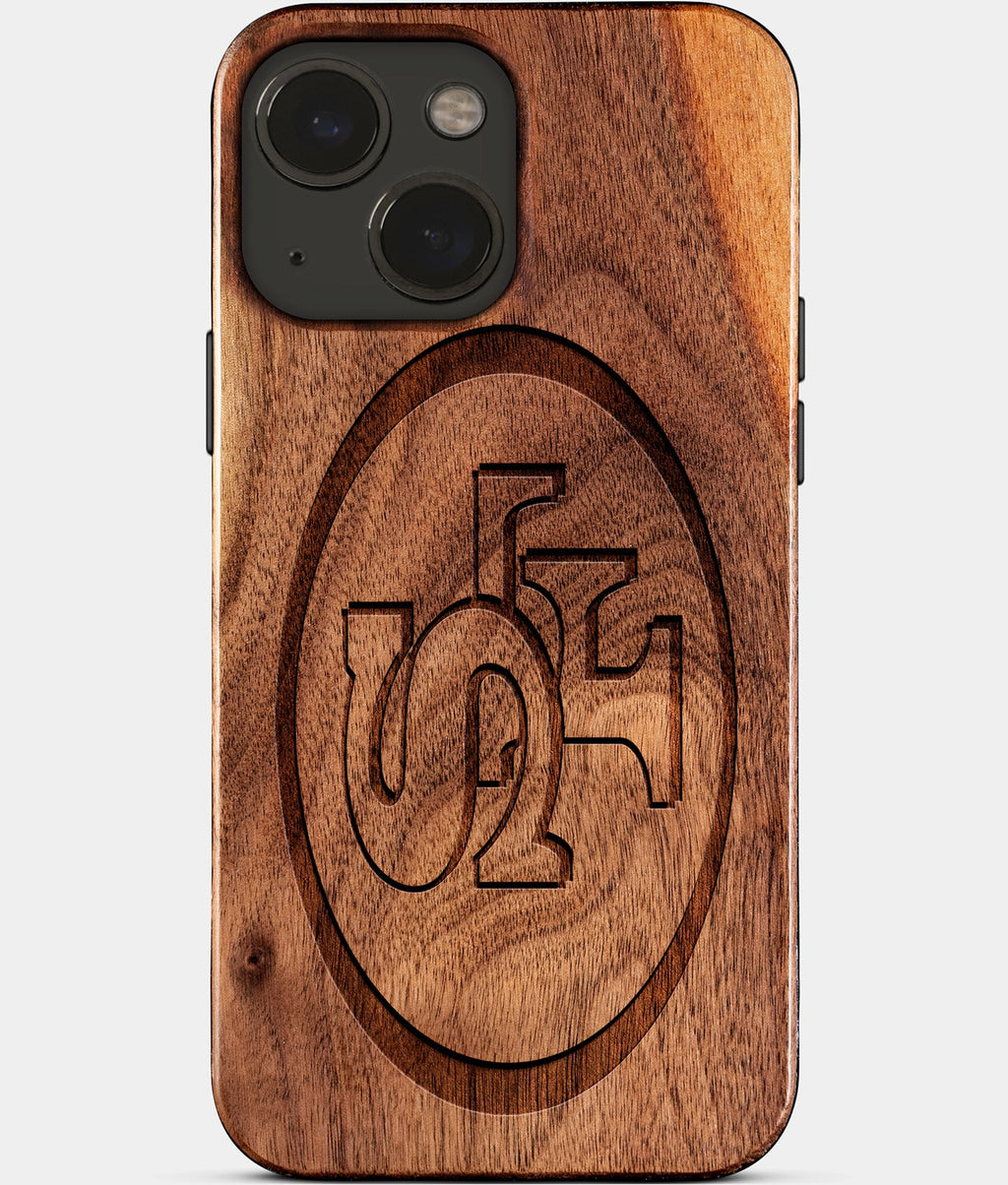 Eco-friendly San Francisco 49Ers iPhone 15 Case - Carved Wood Custom San Francisco 49Ers Gift For Him - Monogrammed Personalized iPhone 15 Cover By Aldergrove & Oak