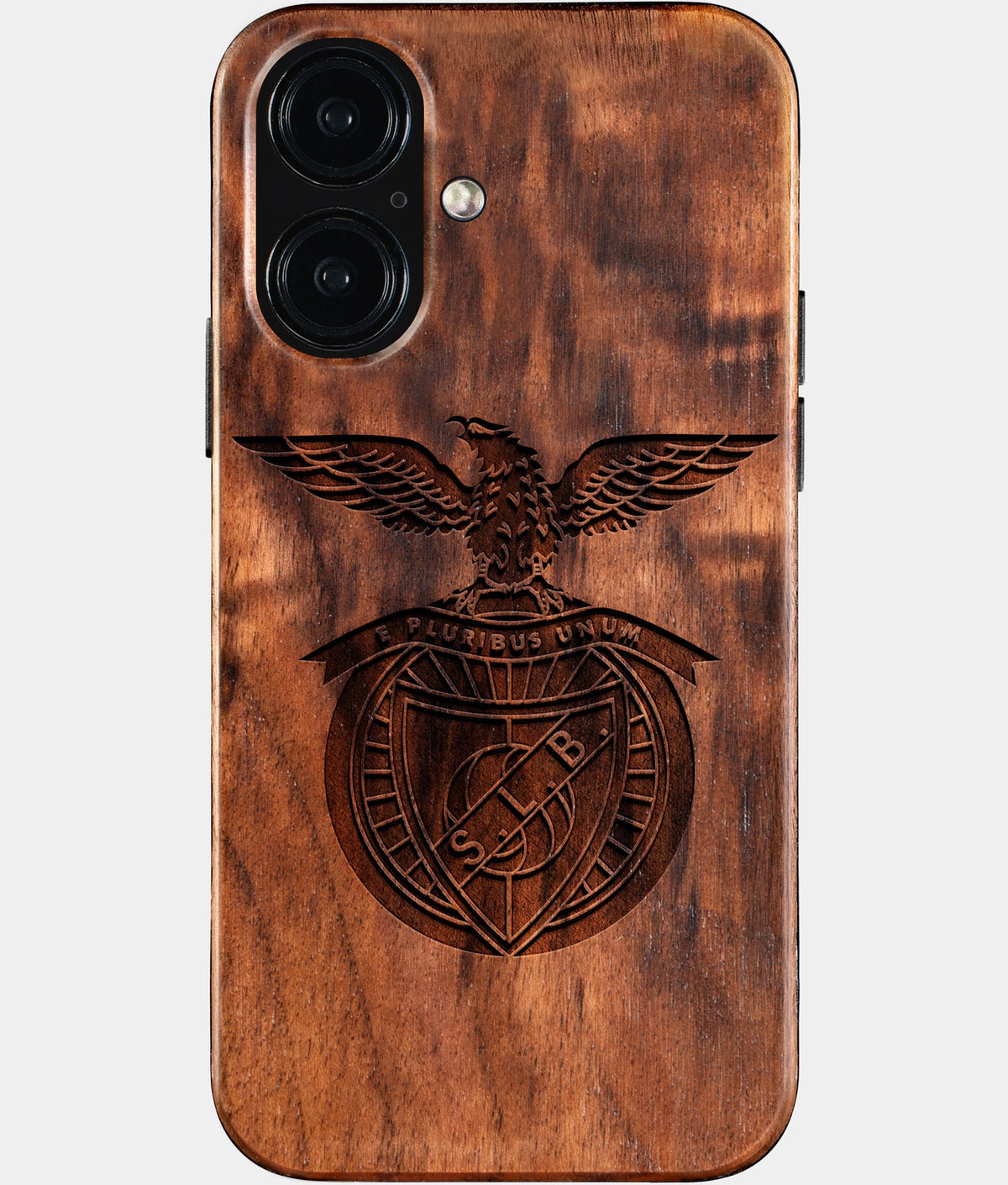 Eco-friendly Sl Benfica iPhone 16 Case - Carved Wood Custom Sl Benfica Gift For Him - Monogrammed Personalized iPhone 16 Cover By Aldergrove & Oak