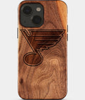 Eco-friendly St Louis Blues iPhone 15 Case - Carved Wood Custom St Louis Blues Gift For Him - Monogrammed Personalized iPhone 15 Cover By Aldergrove & Oak