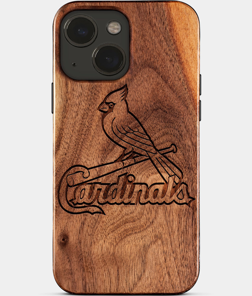 Eco-friendly St Louis Cardinals iPhone 15 Case - Carved Wood Custom St Louis Cardinals Gift For Him - Monogrammed Personalized iPhone 15 Cover By Aldergrove & Oak