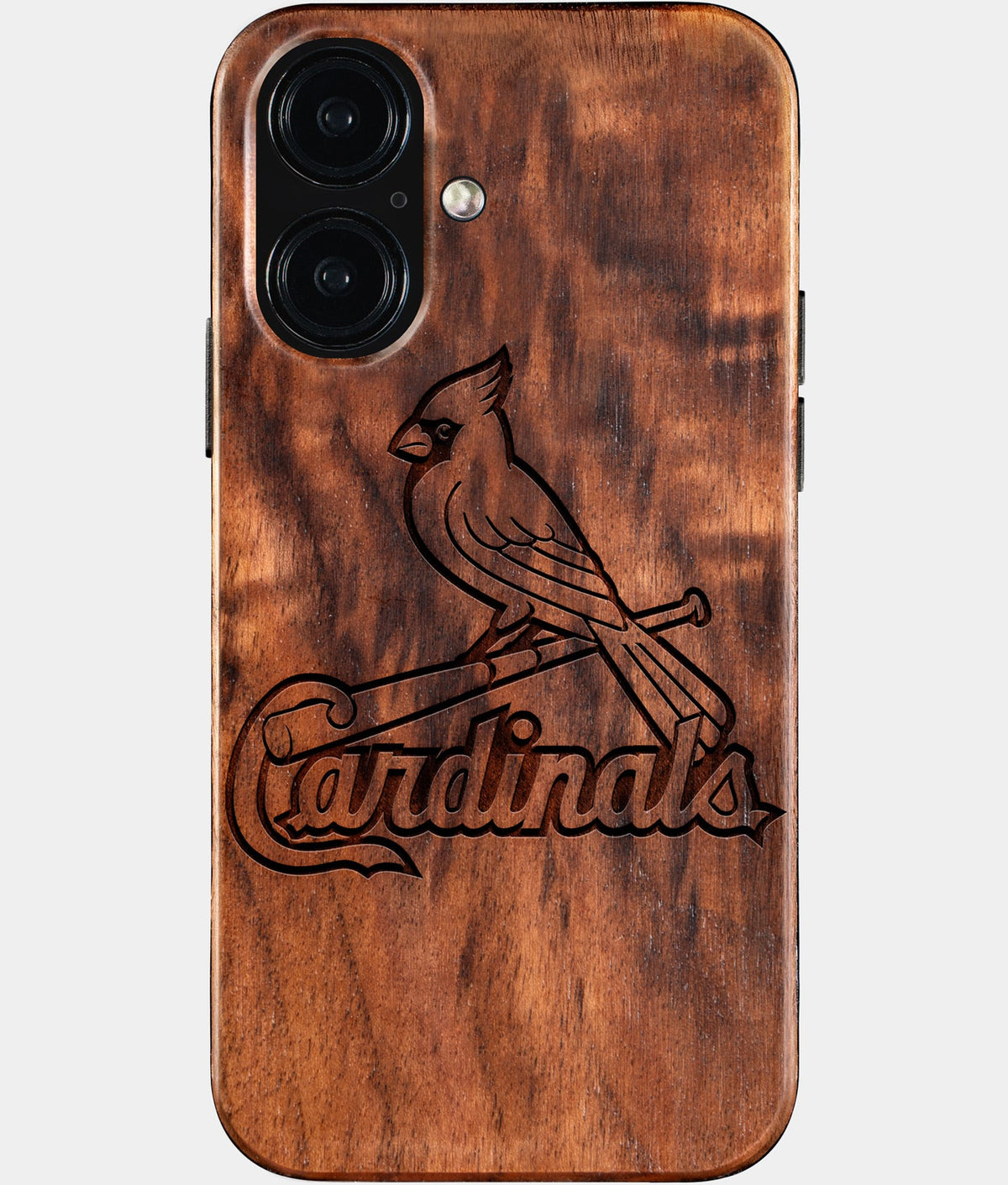 Eco-friendly St Louis Cardinals iPhone 16 Case - Carved Wood Custom St Louis Cardinals Gift For Him - Monogrammed Personalized iPhone 16 Cover By Aldergrove & Oak