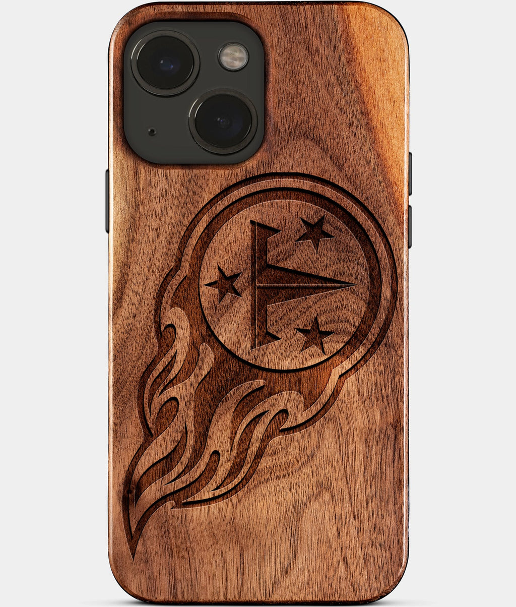 Eco-friendly Tennessee Titans iPhone 15 Case - Carved Wood Custom Tennessee Titans Gift For Him - Monogrammed Personalized iPhone 15 Cover By Aldergrove & Oak