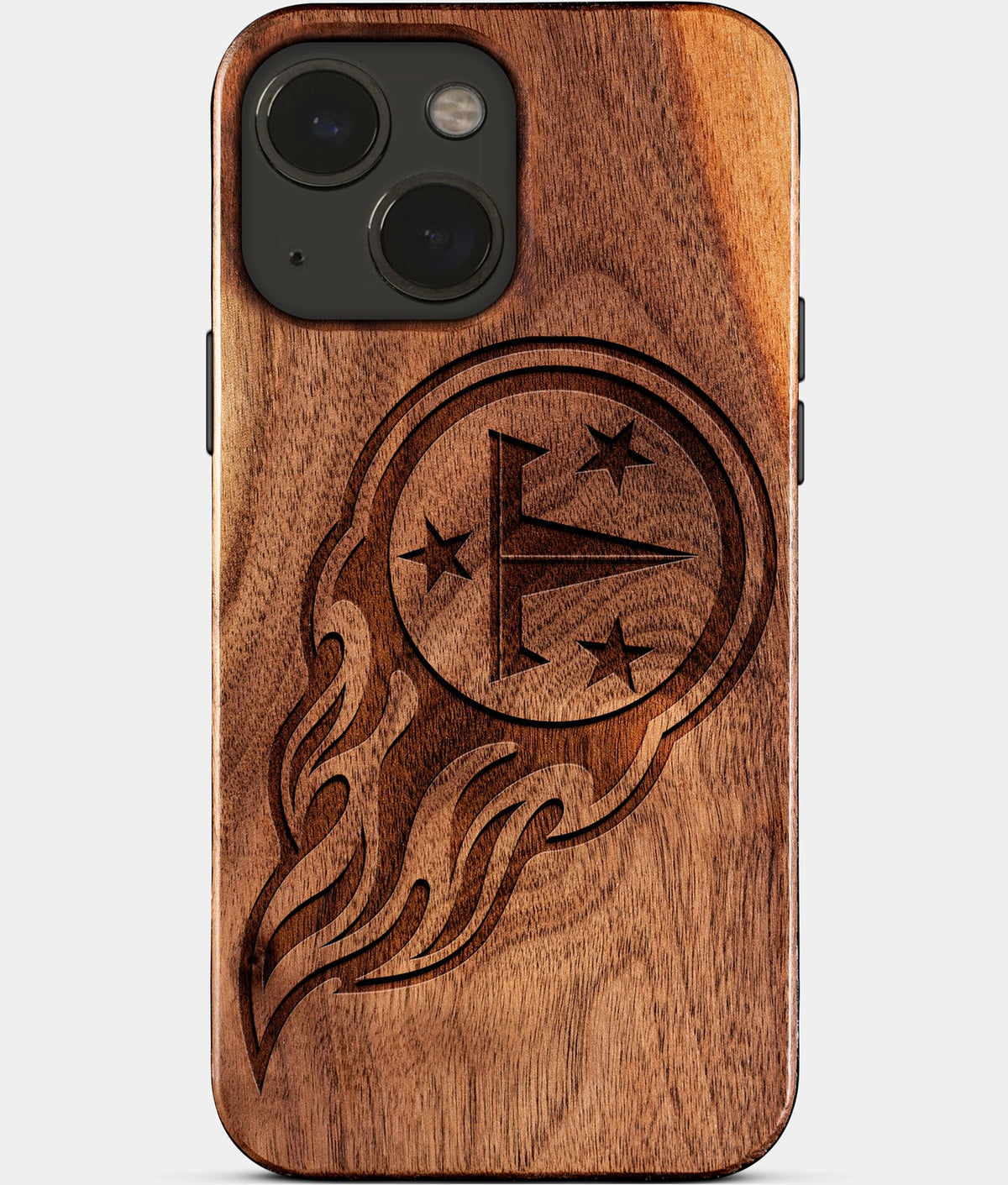 Eco-friendly Tennessee Titans iPhone 15 Case - Carved Wood Custom Tennessee Titans Gift For Him - Monogrammed Personalized iPhone 15 Cover By Aldergrove & Oak