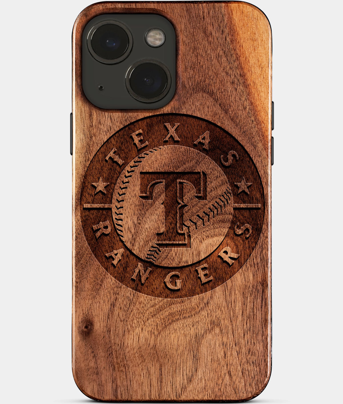 Eco-friendly Texas Rangers iPhone 15 Case - Carved Wood Custom Texas Rangers Gift For Him - Monogrammed Personalized iPhone 15 Cover By Aldergrove & Oak