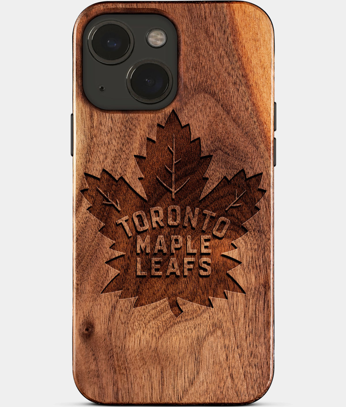 Eco-friendly Toronto Maple Leafs iPhone 15 Case - Carved Wood Custom Toronto Maple Leafs Gift For Him - Monogrammed Personalized iPhone 15 Cover By Aldergrove & Oak