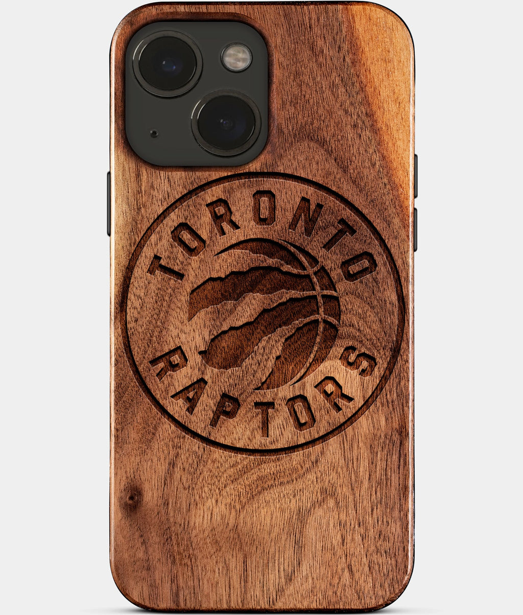 Eco-friendly Toronto Raptors iPhone 15 Case - Carved Wood Custom Toronto Raptors Gift For Him - Monogrammed Personalized iPhone 15 Cover By Aldergrove & Oak