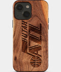 Eco-friendly Utah Jazz iPhone 15 Case - Carved Wood Custom Utah Jazz Gift For Him - Monogrammed Personalized iPhone 15 Cover By Aldergrove & Oak