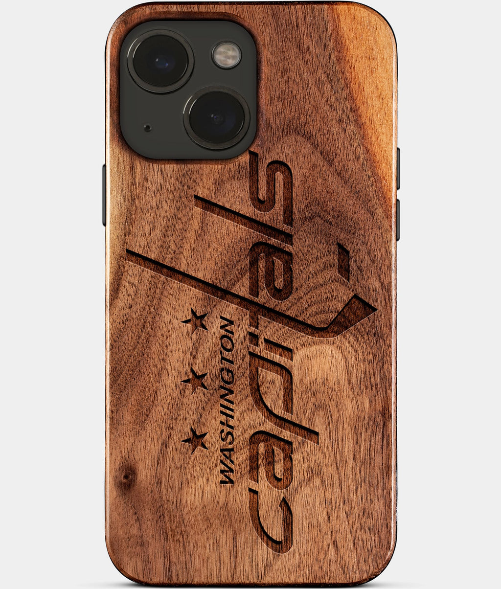 Eco-friendly Washington Capitals iPhone 15 Case - Carved Wood Custom Washington Capitals Gift For Him - Monogrammed Personalized iPhone 15 Cover By Aldergrove & Oak