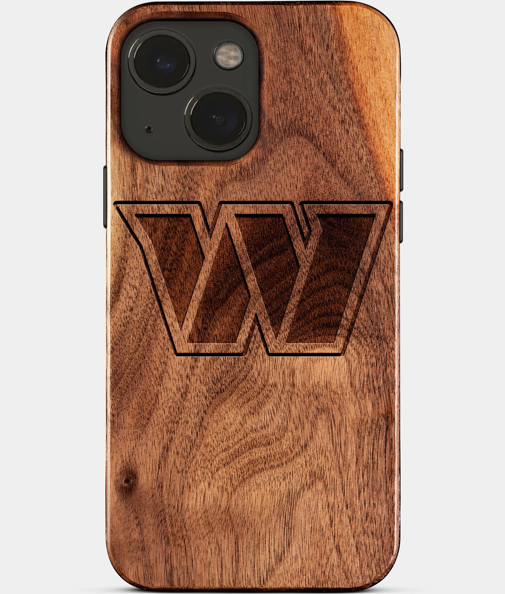Eco-friendly Washington Commanders iPhone 15 Case - Carved Wood Custom Washington Commanders Gift For Him - Monogrammed Personalized iPhone 15 Cover By Aldergrove & Oak