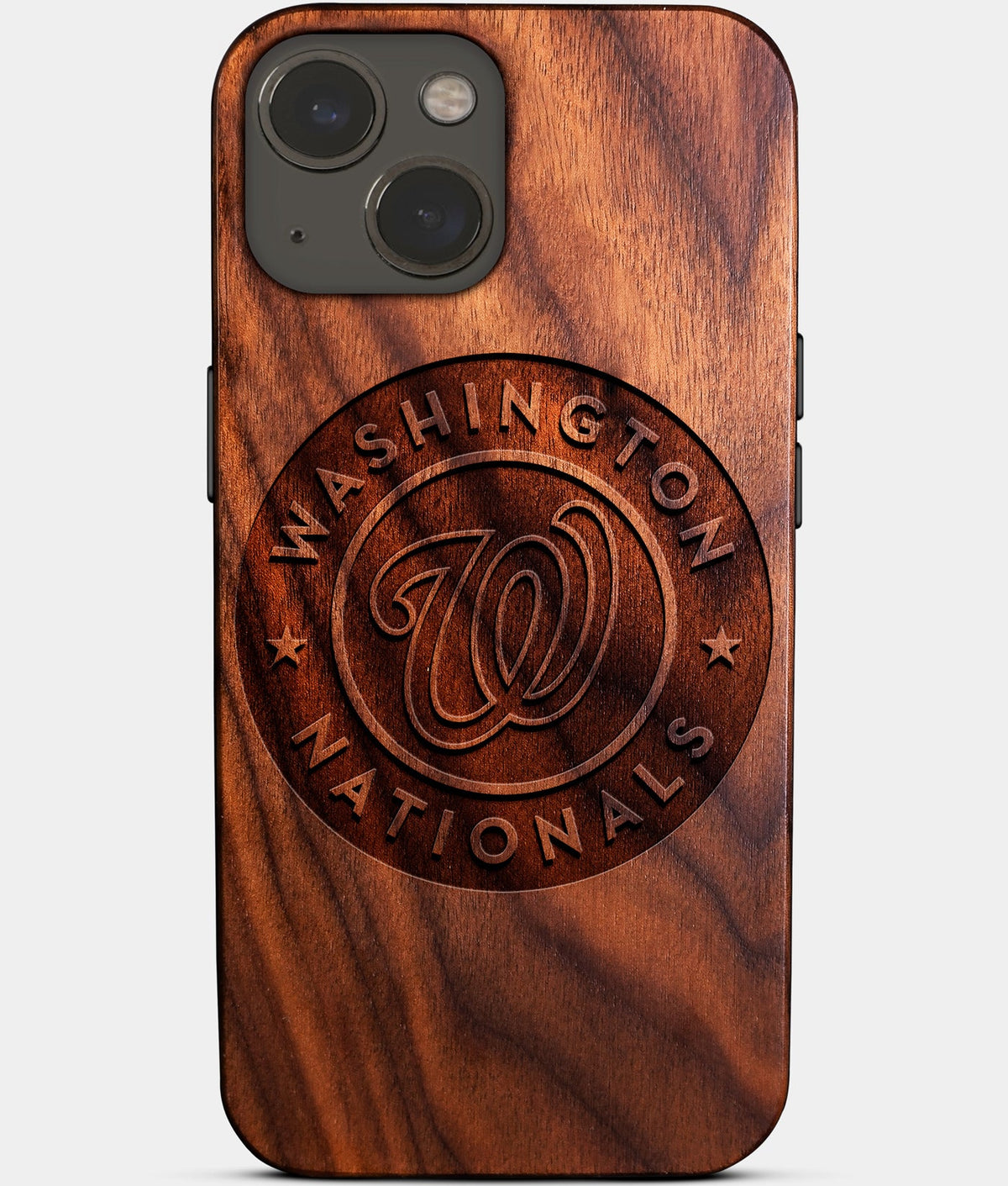 Eco-friendly Washington Nationals iPhone 14 Case - Carved Wood Custom Washington Nationals Gift For Him - Monogrammed Personalized iPhone 14 Cover By Aldergrove & Oak