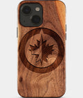 Eco-friendly Winnipeg Jets iPhone 15 Case - Carved Wood Custom Winnipeg Jets Gift For Him - Monogrammed Personalized iPhone 15 Cover By Aldergrove & Oak